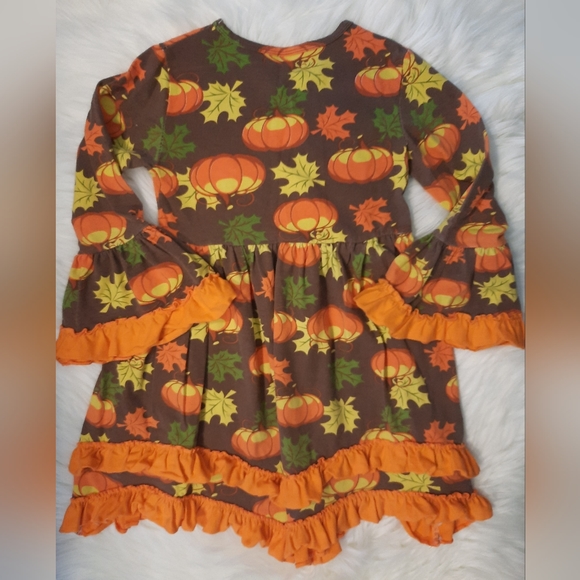 Girls Ruffled Fall Dress size 6-7 - Picture 4 of 5